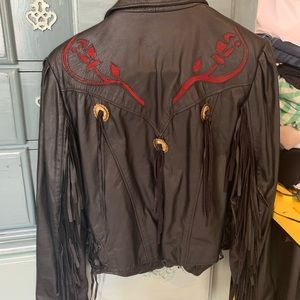 Leather riding jacket